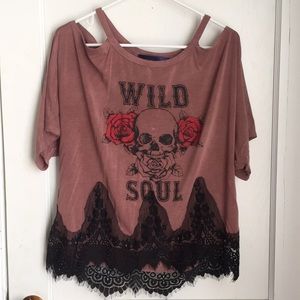 Cold Shoulder Altar'd State Lace Top wild soul